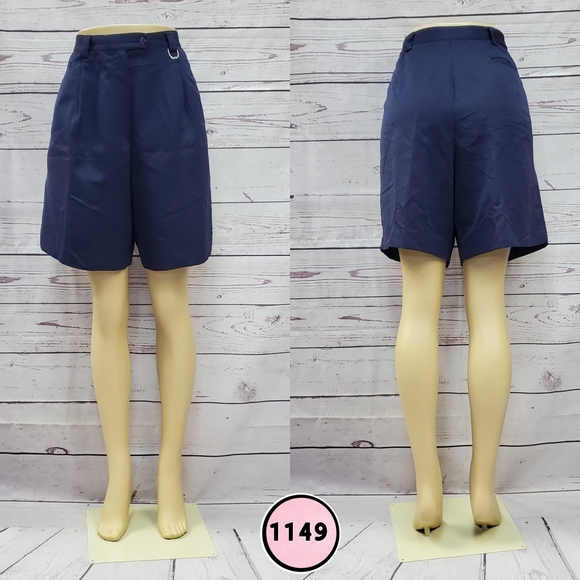play size 12 navy blue high waist short - Picture 1 of 8